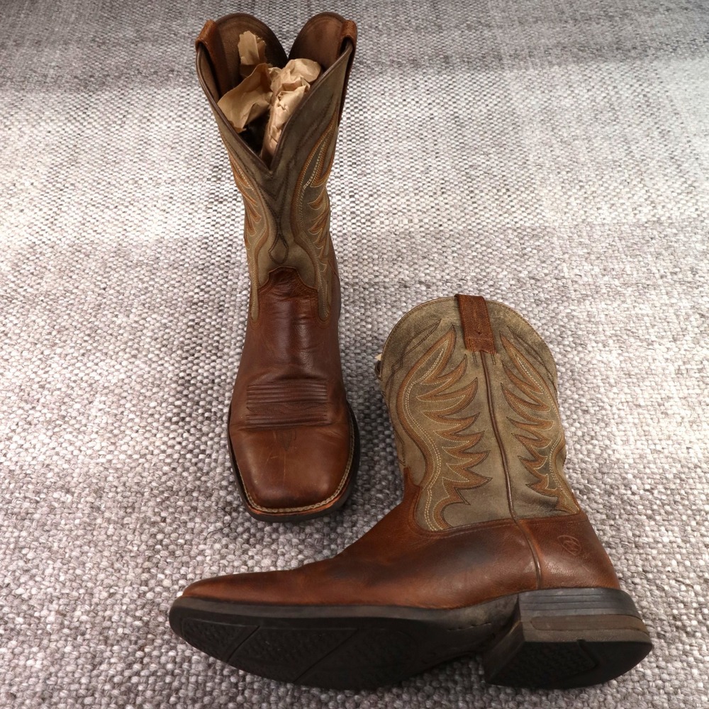 Ariat Sport Wide Square Toe Western Boots Distressed Brown 10029688 Mens 12D